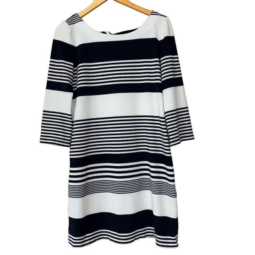 Lilly Pulitzer Striped Twist Back Bay Dress Navy White medium